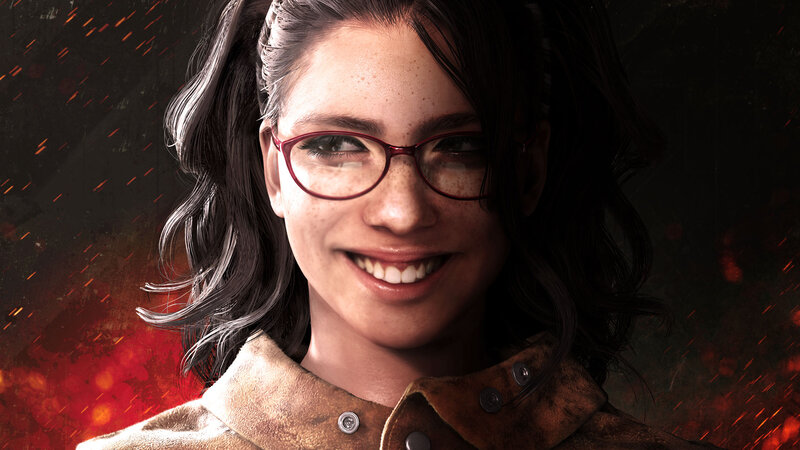 Woman with Glasses Smiling — Brown, Dramatic