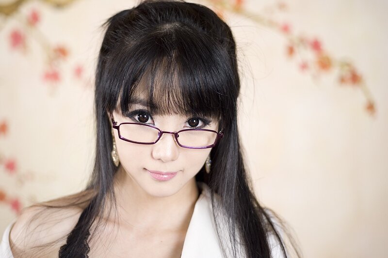 Woman with Glasses — White, Calm, Photograph, Earrings