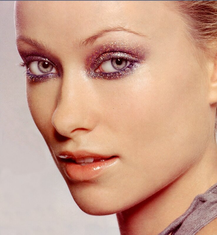 woman with glitter eye makeup