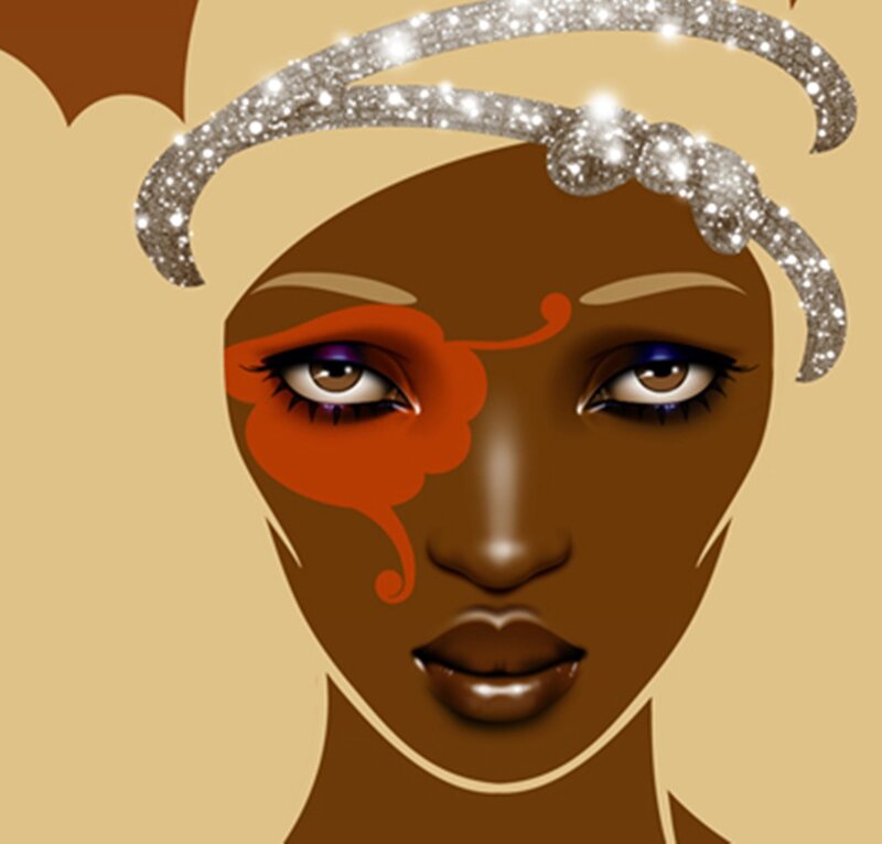 Woman with Glitter Headband