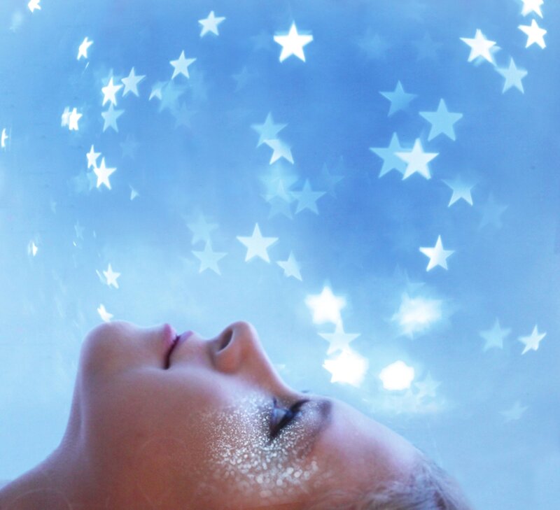 Woman with Glitter Makeup — Blue, Dreamy