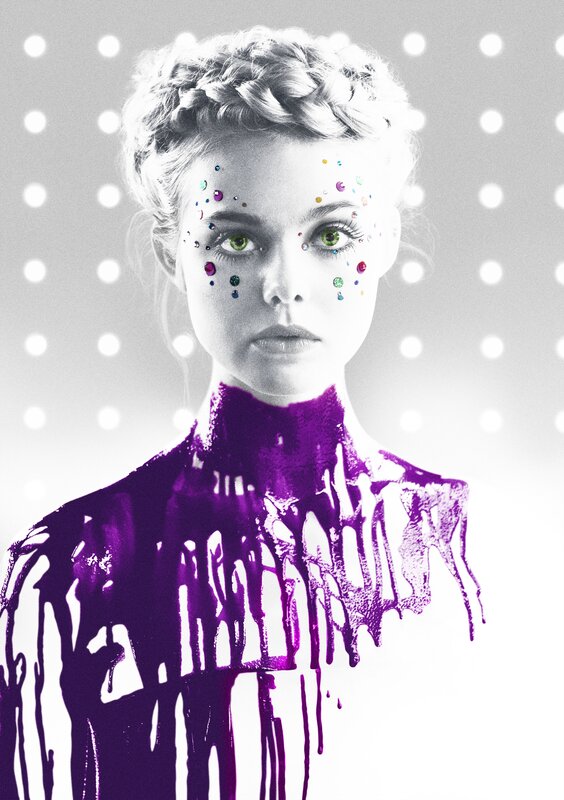 Woman with Glitter Makeup — Purple