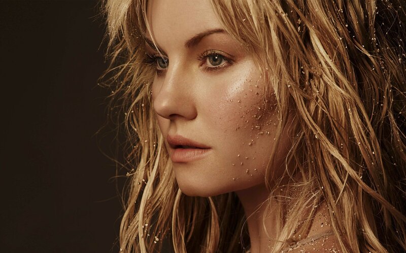 woman with glitter on face