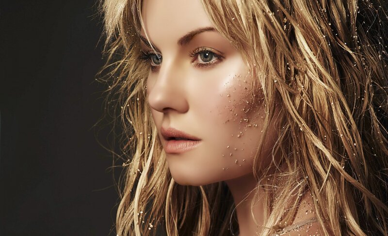 Woman with Glitter on Face — Brown, Dramatic, Photograph, Hair