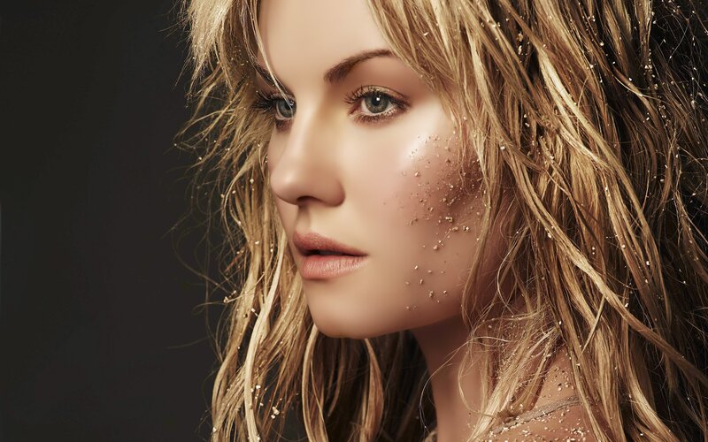 woman with glitter on face