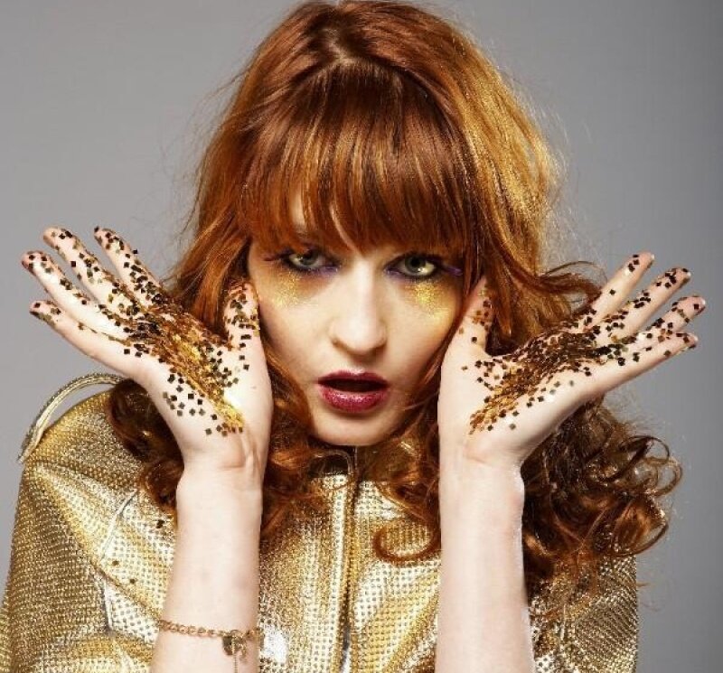 Woman with Glitter on Hands — Gold