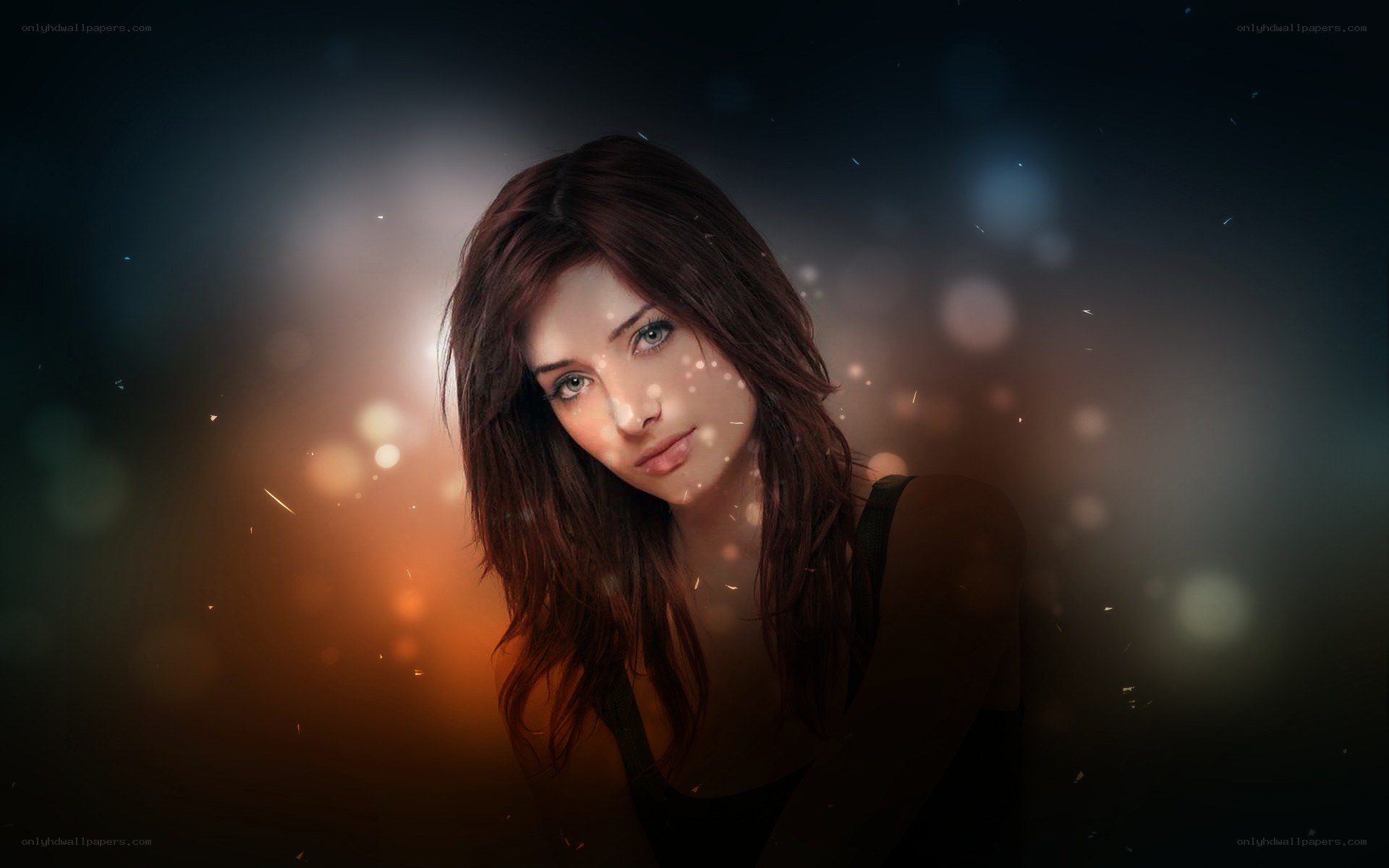 woman with glowing background