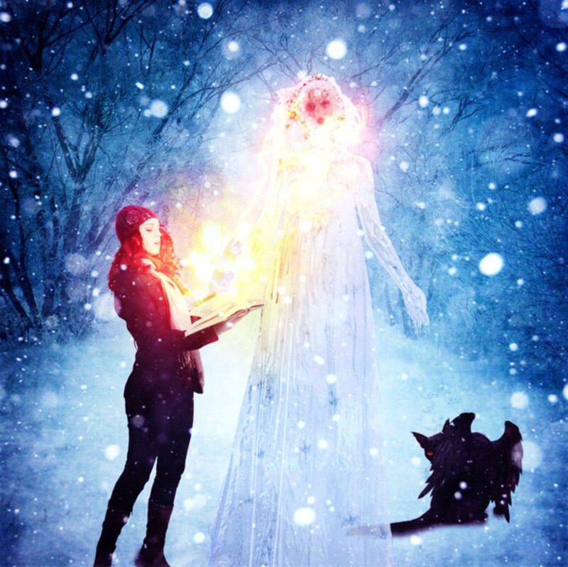 Woman with Glowing Book