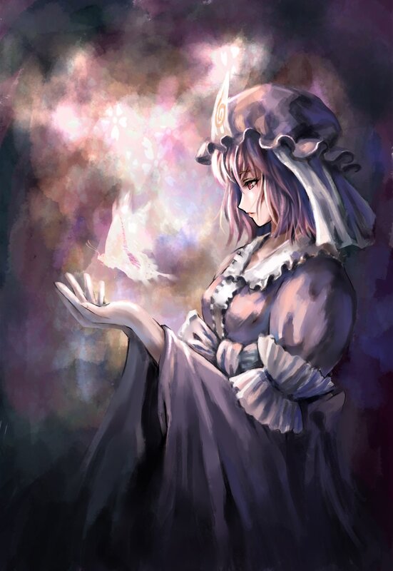 woman with glowing butterfly