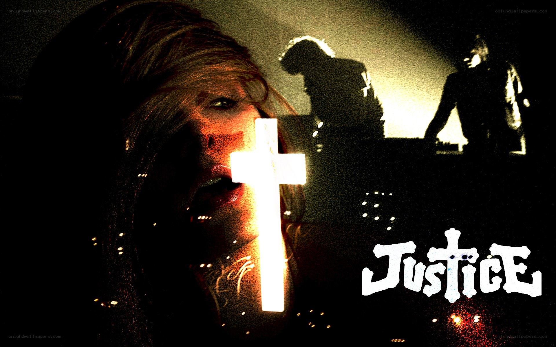 woman with glowing cross