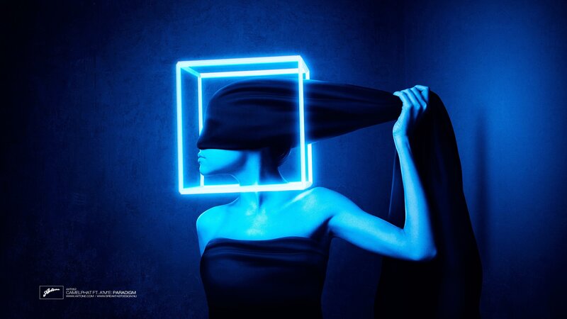 Woman with Glowing Cube