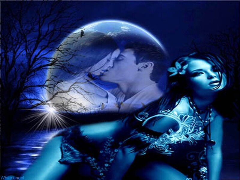 Woman with Glowing Design — Blue