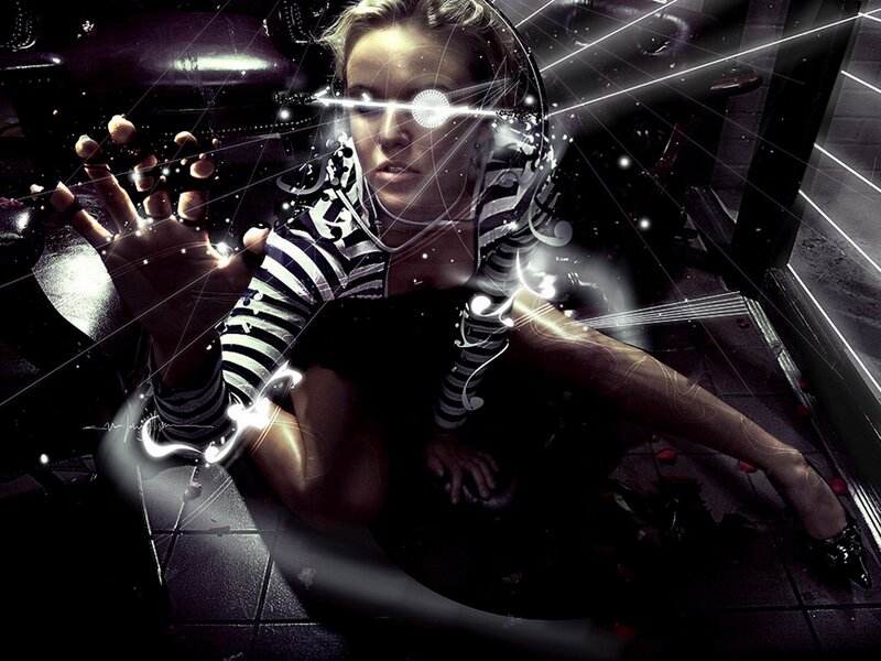 woman with glowing effects