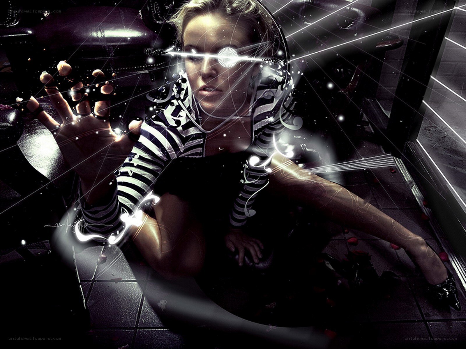 woman with glowing effects