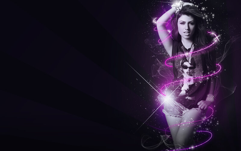 Woman with Glowing Effects — Purple