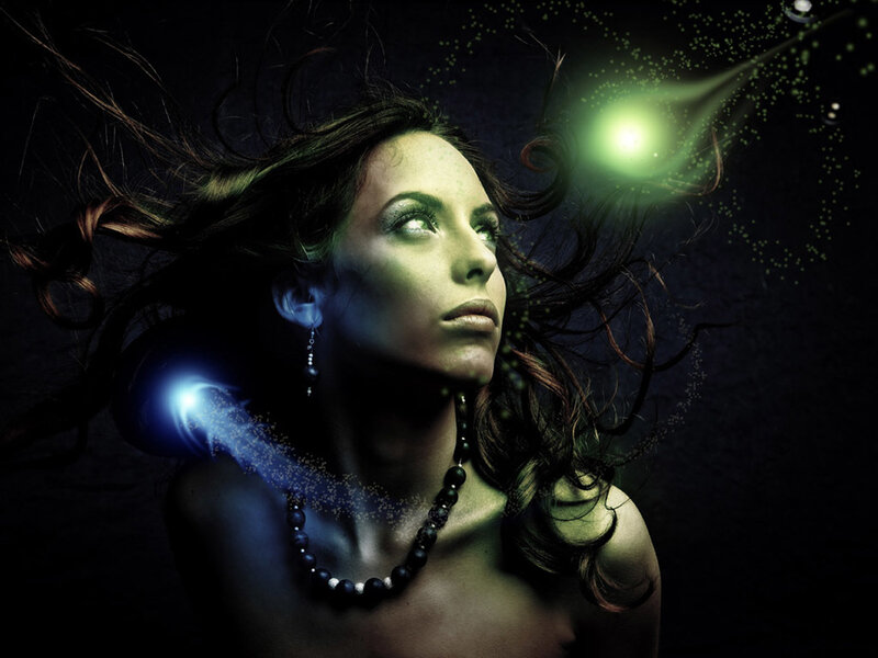 woman with glowing energy
