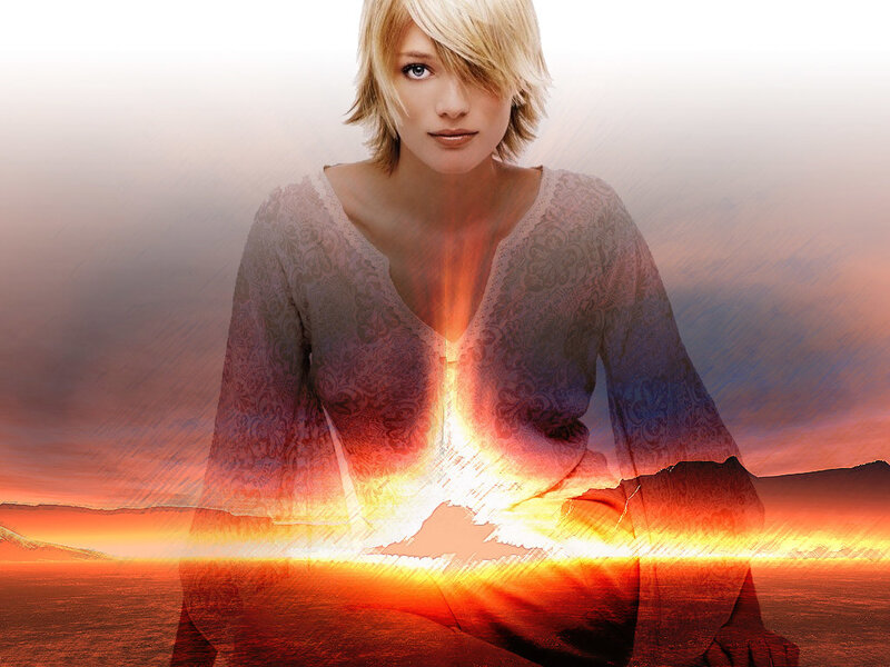 woman with glowing energy