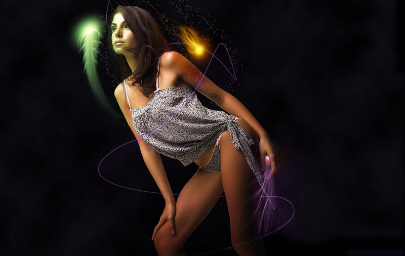 woman with glowing energy