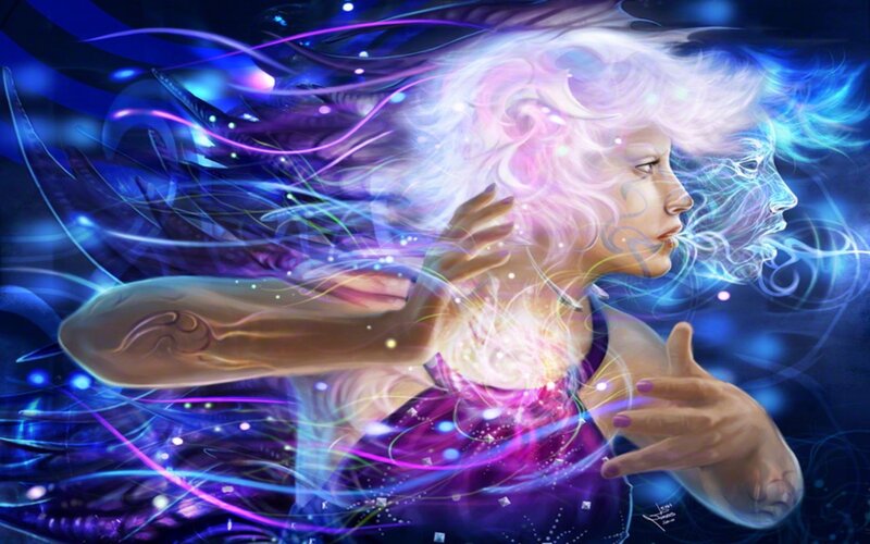 woman with glowing energy