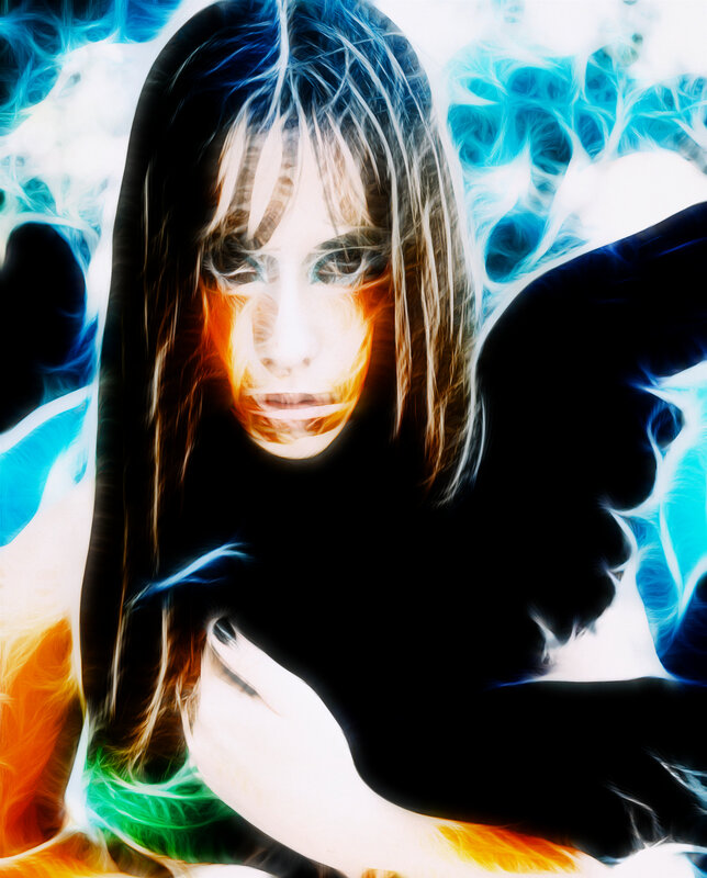 woman with glowing energy aura