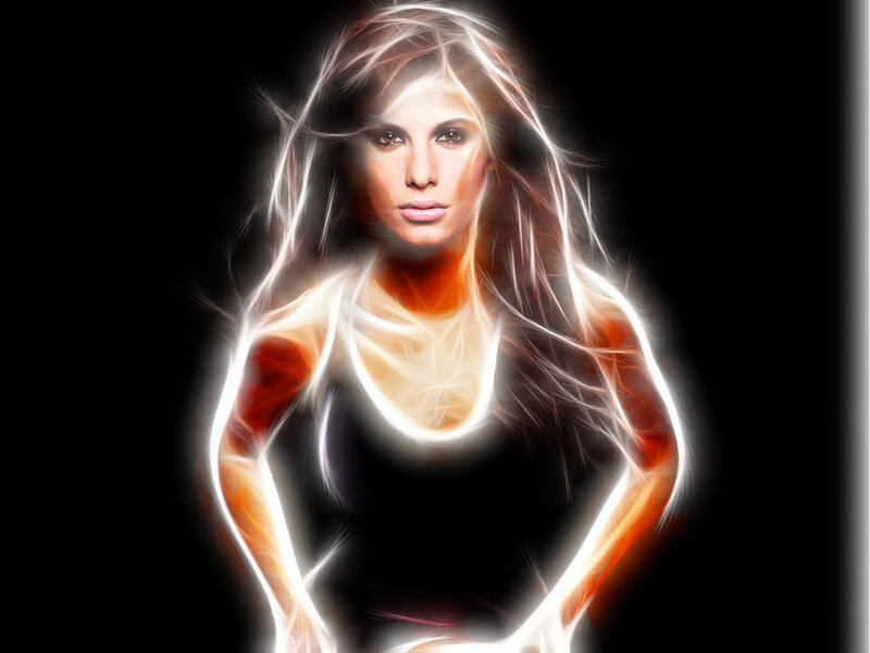 woman with glowing energy effect