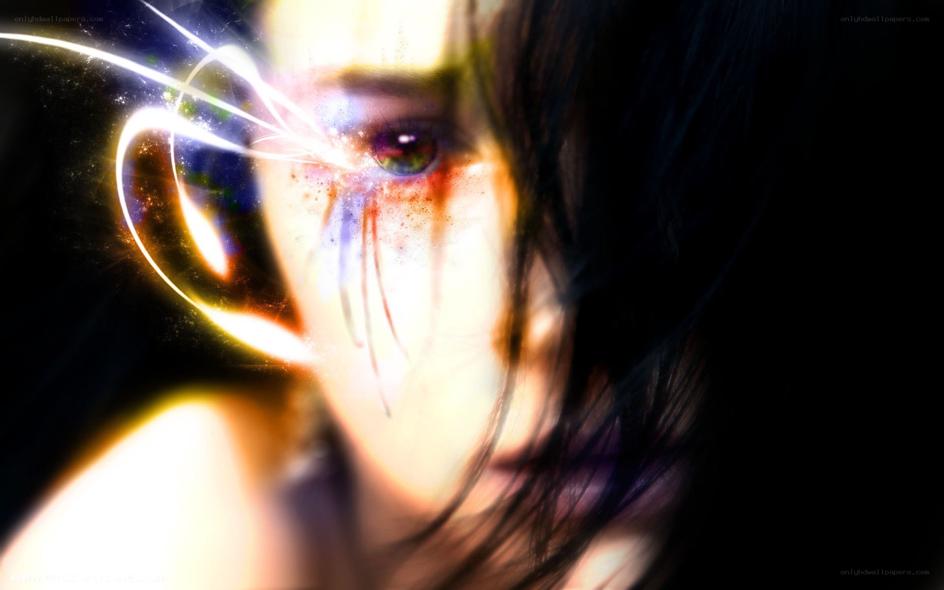 woman with glowing eye