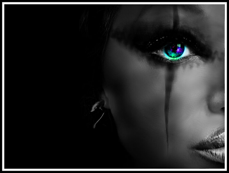 Woman with Glowing Eye — Black
