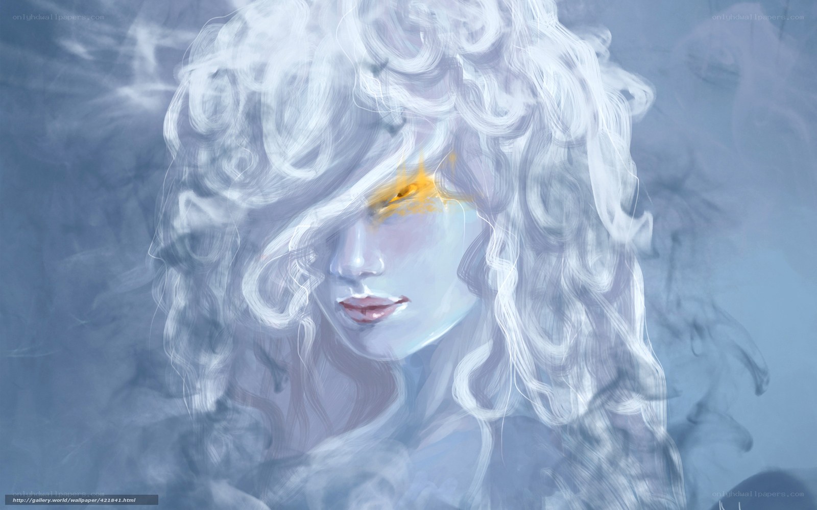woman with glowing eye
