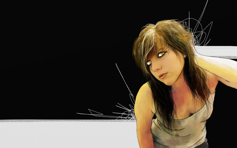 woman with glowing eyes