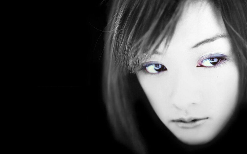woman with glowing eyes