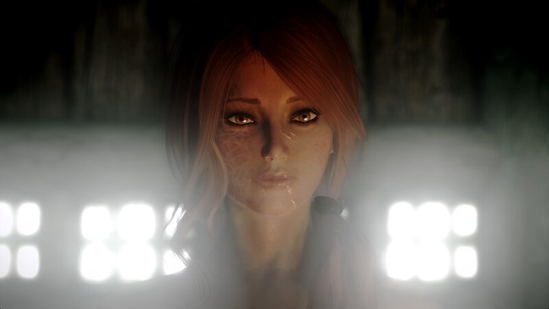 woman with glowing eyes