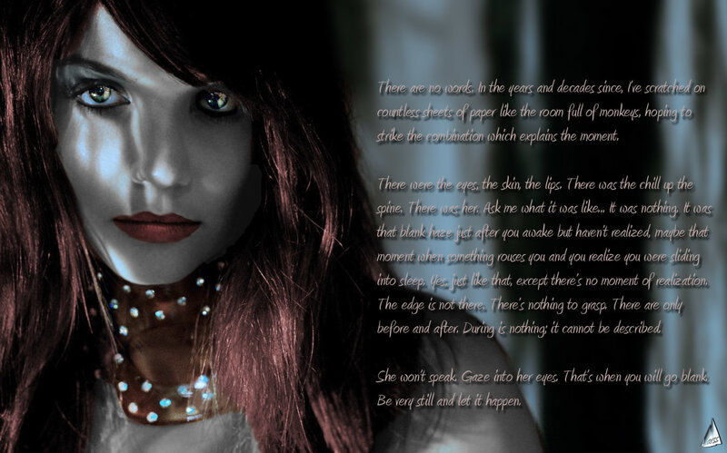 woman with glowing eyes