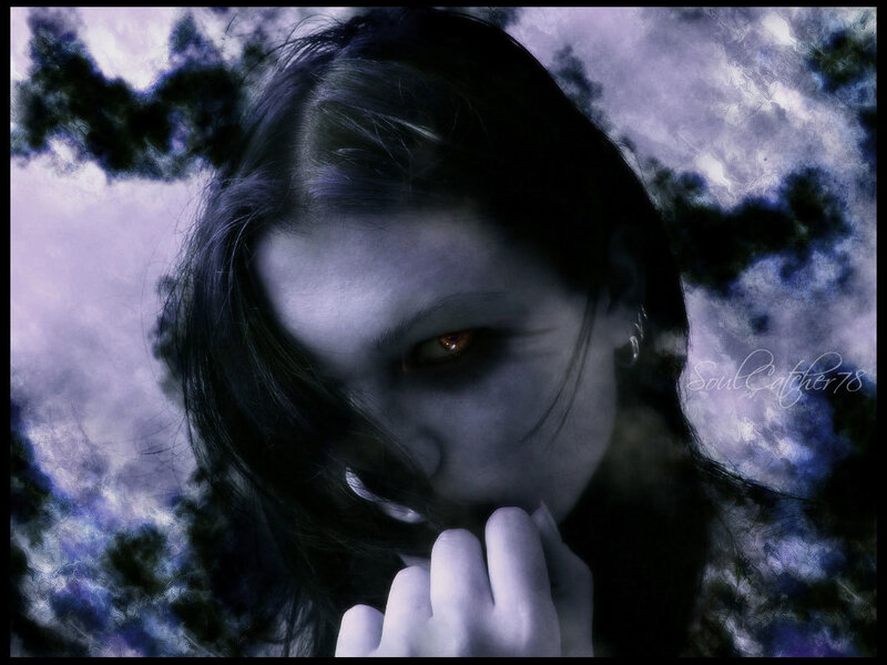 woman with glowing eyes