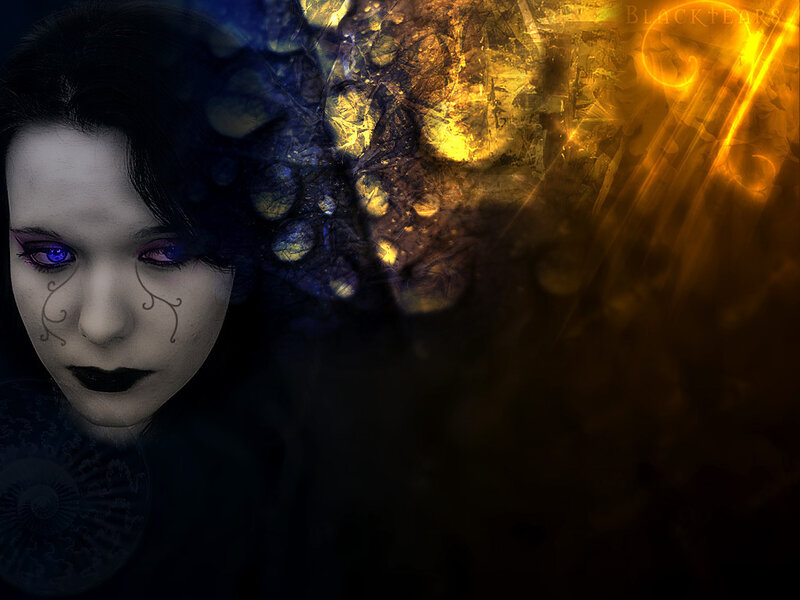 woman with glowing eyes and makeup