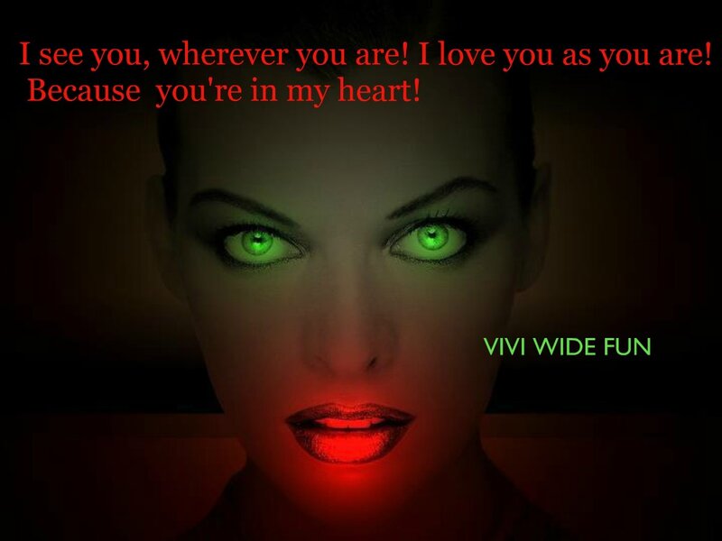 Woman with Glowing Eyes — Black, Dramatic, Night, Digital Art, Text