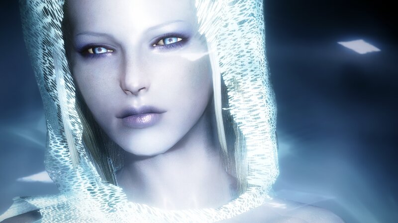 Woman with Glowing Eyes — Blue, Dramatic, 3d Render