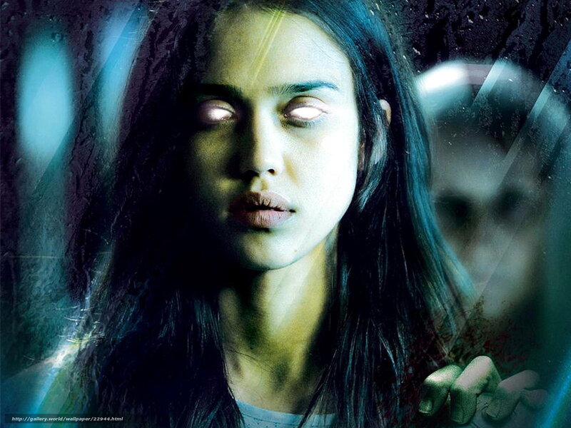 Woman with Glowing Eyes — Blue, Dramatic, Eerie