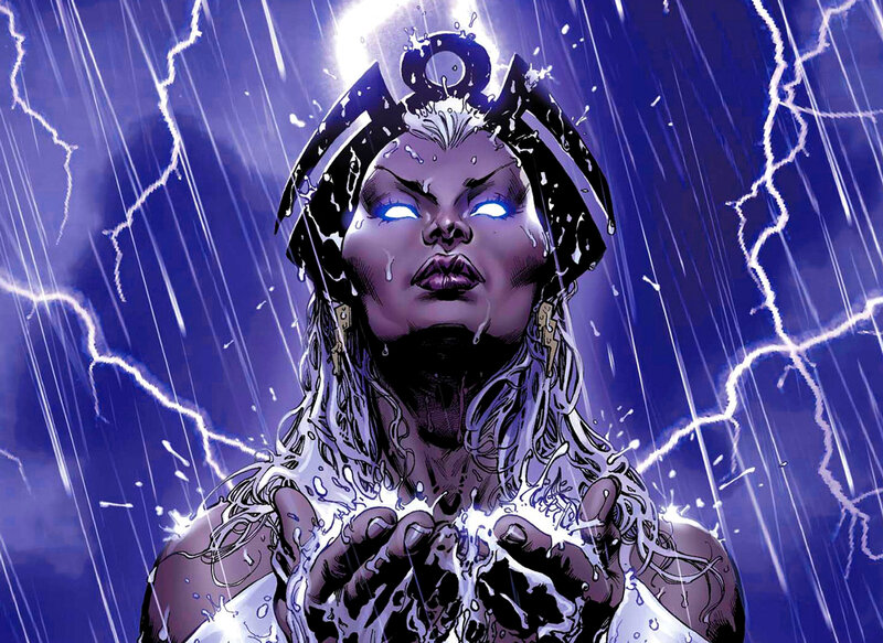 Woman with Glowing Eyes — Blue, Dramatic, Night, Comic