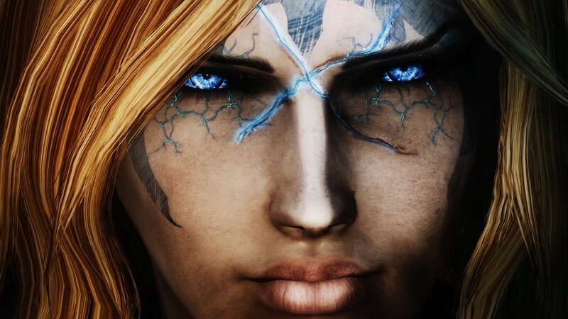 Woman with Glowing Eyes — Brown, Dramatic, 3d Render