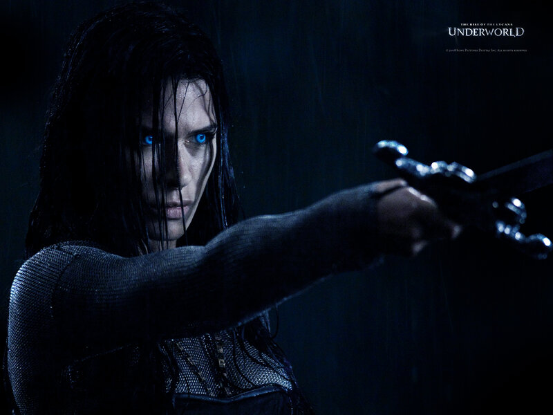 Woman with glowing eyes holding sword