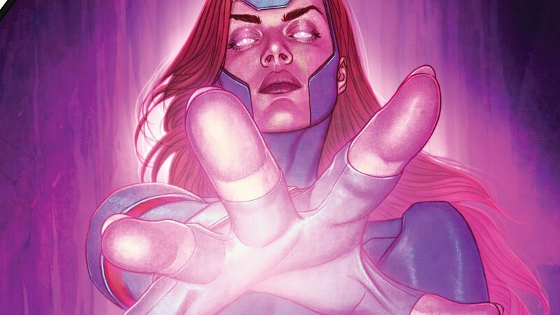Woman with Glowing Eyes — Purple, Dramatic, Comic