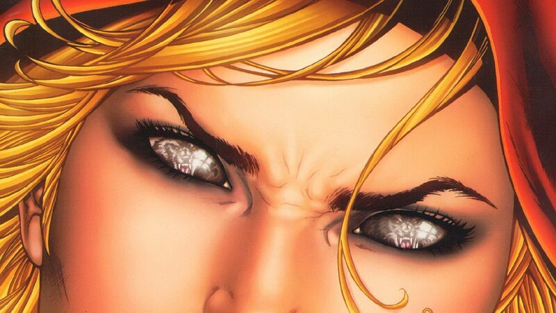 Woman with Glowing Eyes — Yellow, Intense