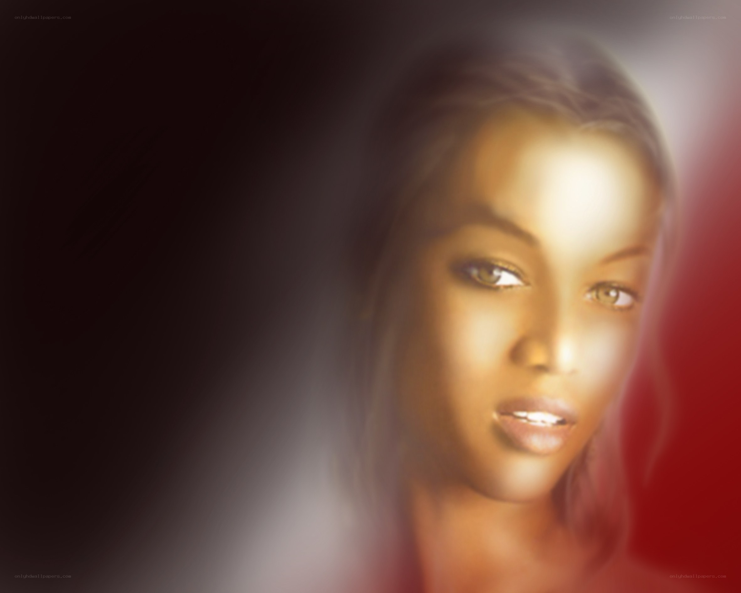 woman with glowing face