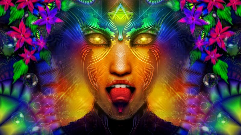 Woman with Glowing Face — Green