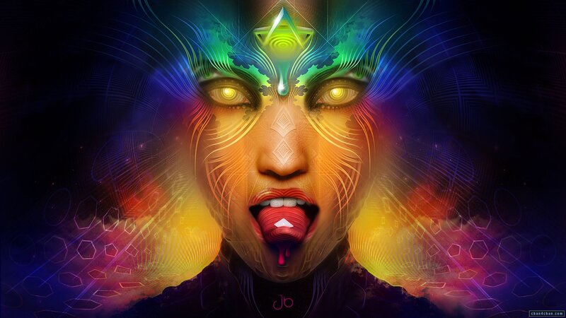 Woman with Glowing Face — Yellow, Dramatic