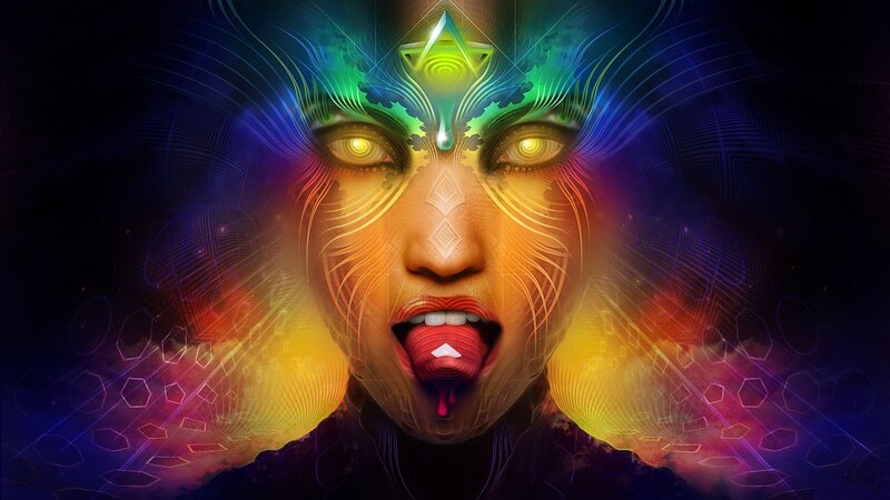 Woman with Glowing Face — Yellow