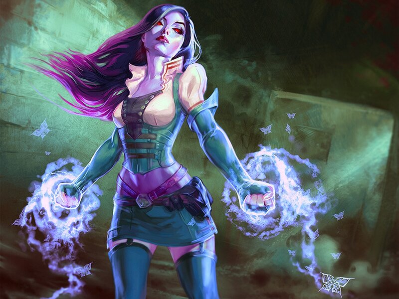 Woman with Glowing Fists