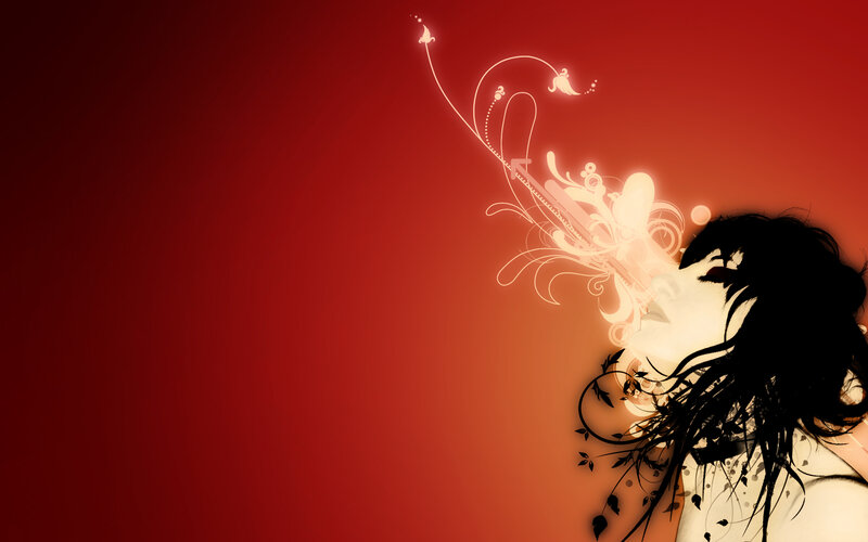 woman with glowing floral design