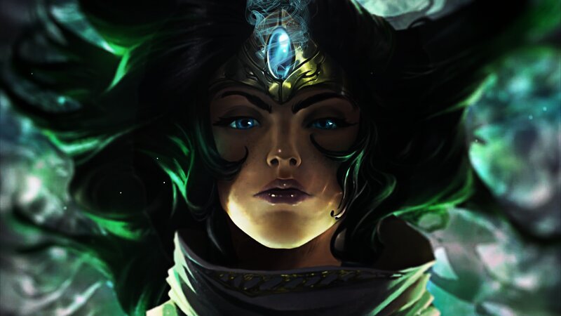 Woman with Glowing Gem