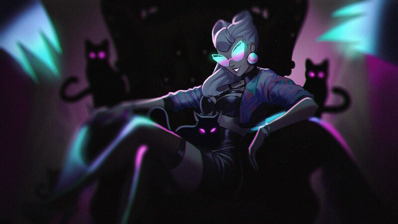 Woman with Glowing Glasses